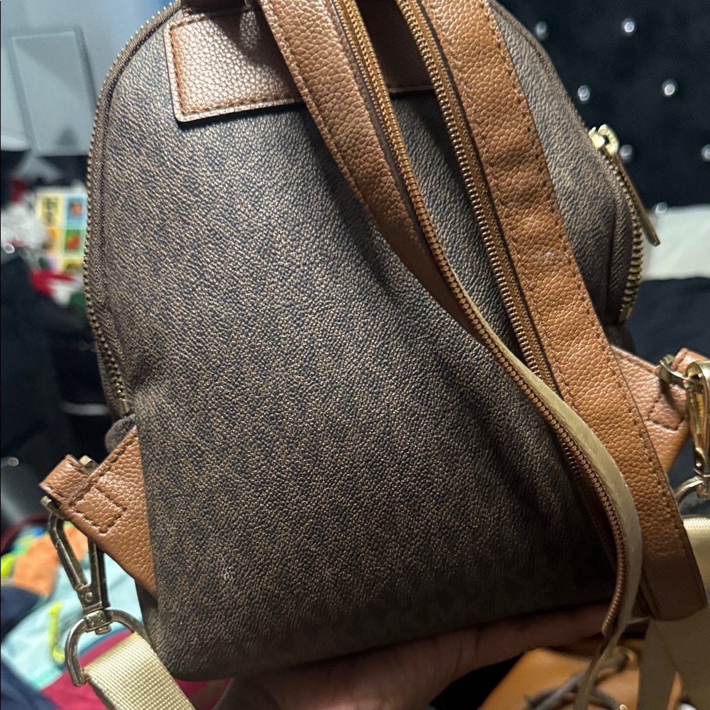Michael Kors Signature Brown Backpack - Picture 2 of 4